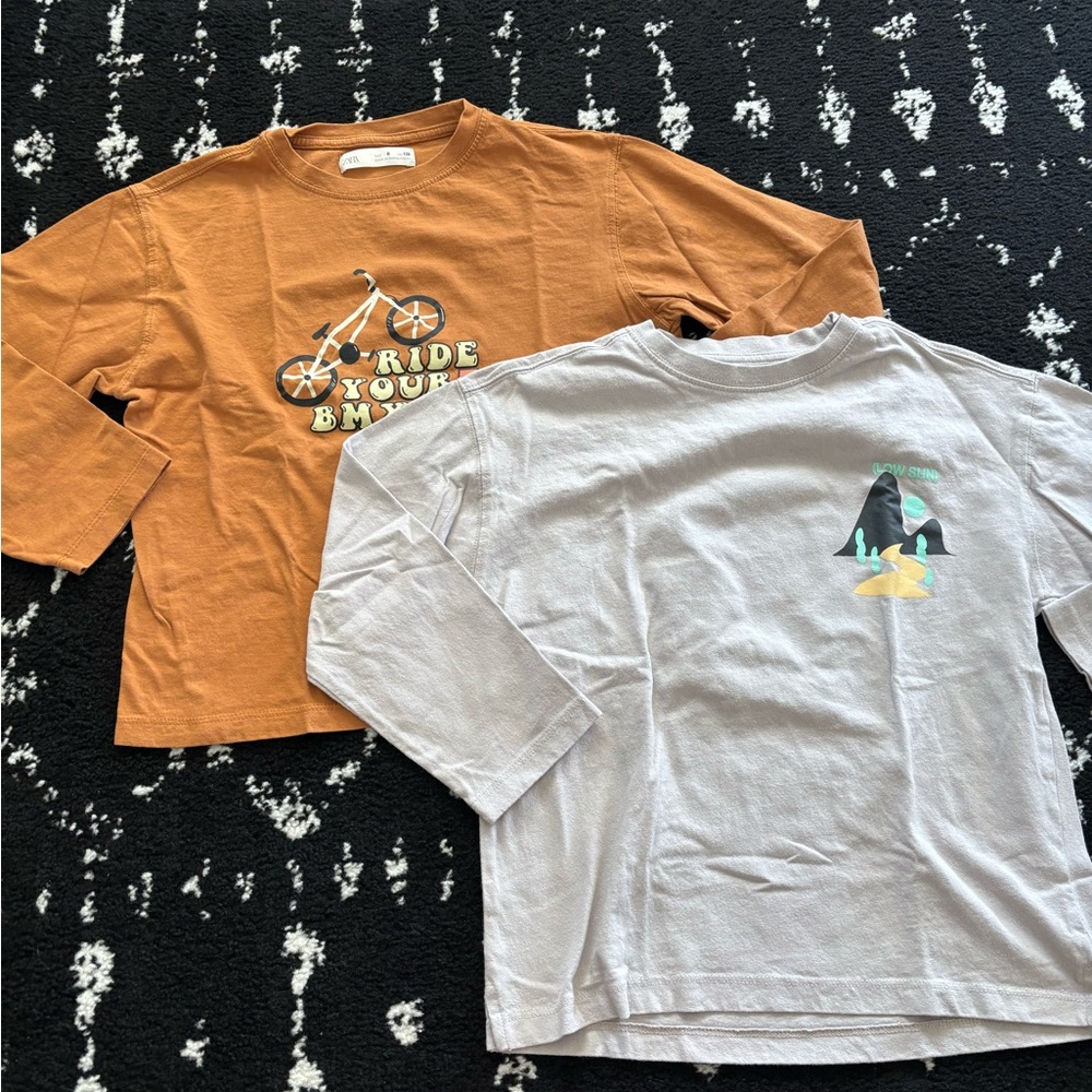 LAST CHANCE - Boys Zara Long Sleeve T shirt Bundle Size 8